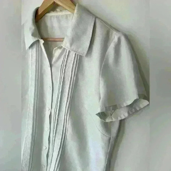 Vintage El Corte Ingles White Travel Button Up Shirt Vacation Cabana 2XL - Picture 5 of 11